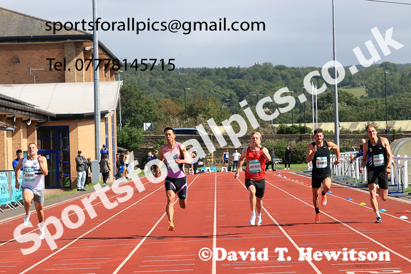 Decathlon 100 metres, 2025 EAP International Combined Events, Hexham, Northumberland.  Photo: David T. Hewitson/Sports for All Pics